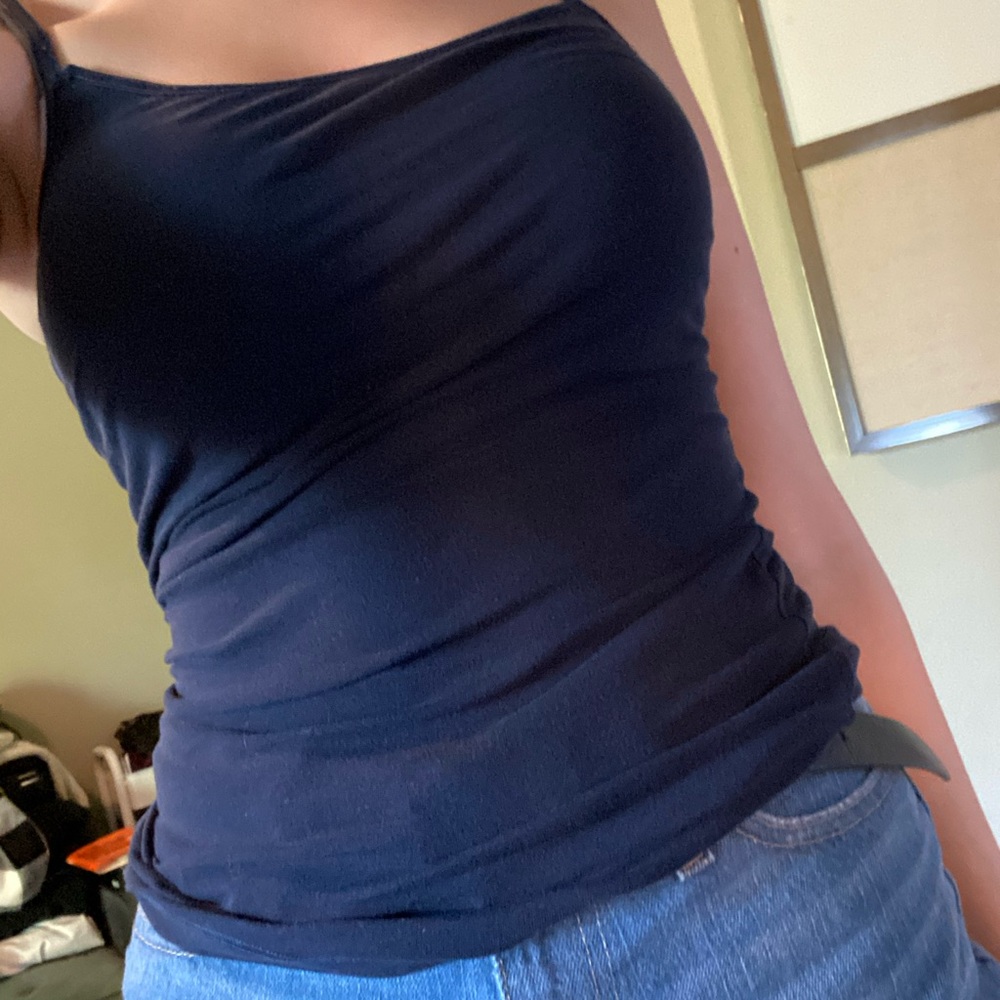 simple navy tank top